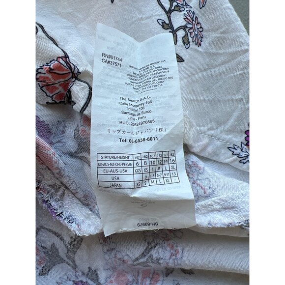 Rip Curl Maxi Dress Size Medium Floral Print Sleeveless Tie Waist Bohemian Beach - Picture 6 of 8